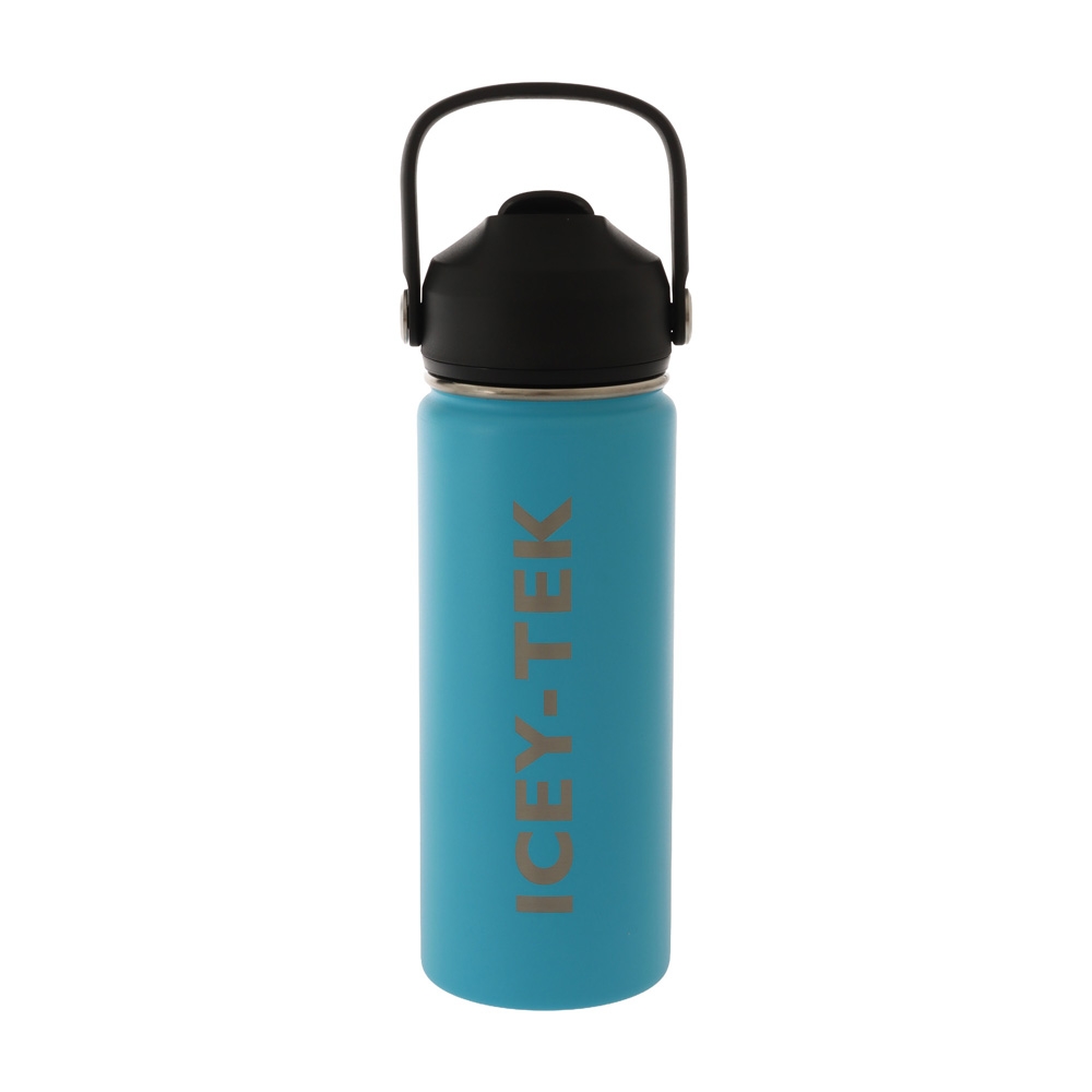 Icey-Tek Insulated Water Bottle with Straw Lid 530ml Blue