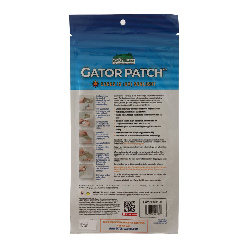 Gator Patch Boat Repair Patch 3 x 6in