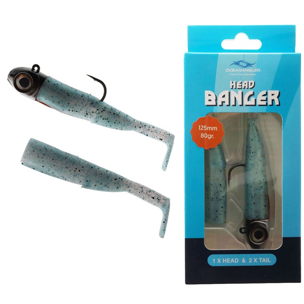 Ocean Angler Head Banger Deepwater Soft Bait Lure 125mm 80g Blue