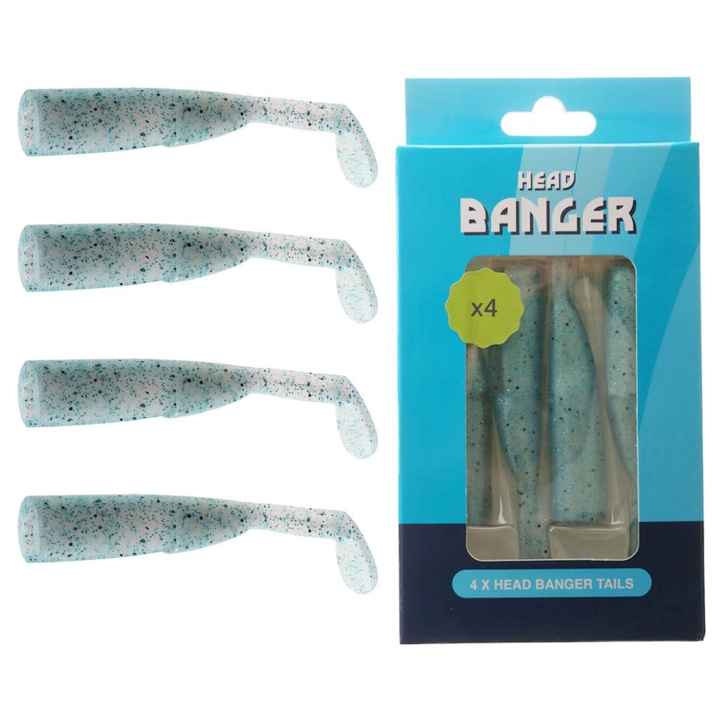 Ocean Angler Head Banger Soft Bait Tail 12.5cm Qty 4 Blue
