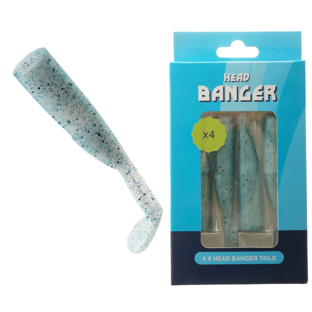 Ocean Angler Head Banger Soft Bait Tail 12.5cm Qty 4 Blue