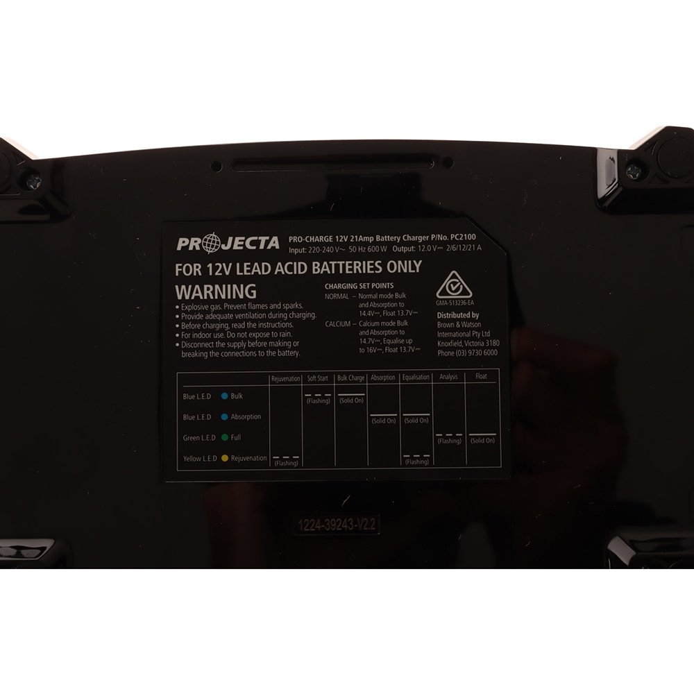 Projecta PC2100 Pro-Charge 6-Stage Automatic Battery Charger 12V 21A