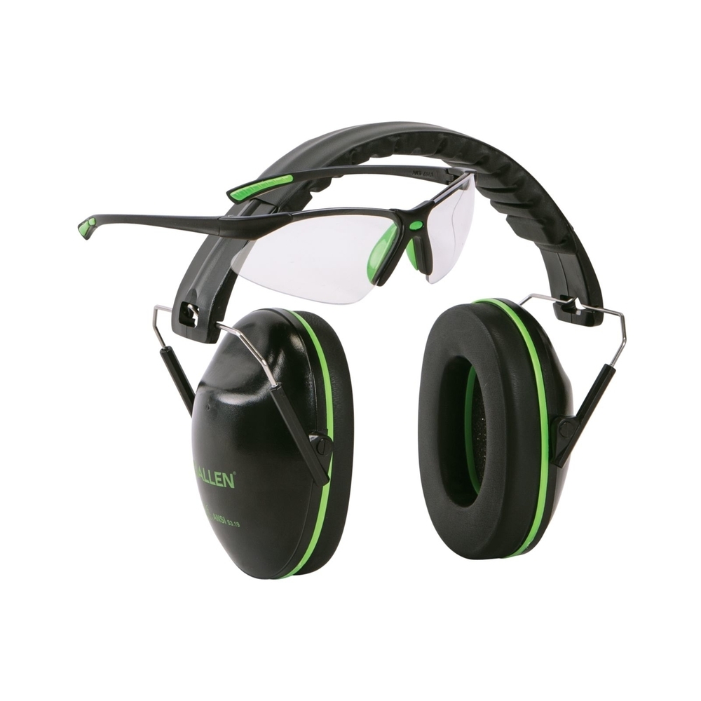 Allen Gamma Junior Shooting Earmuffs and Glasses Neon Green