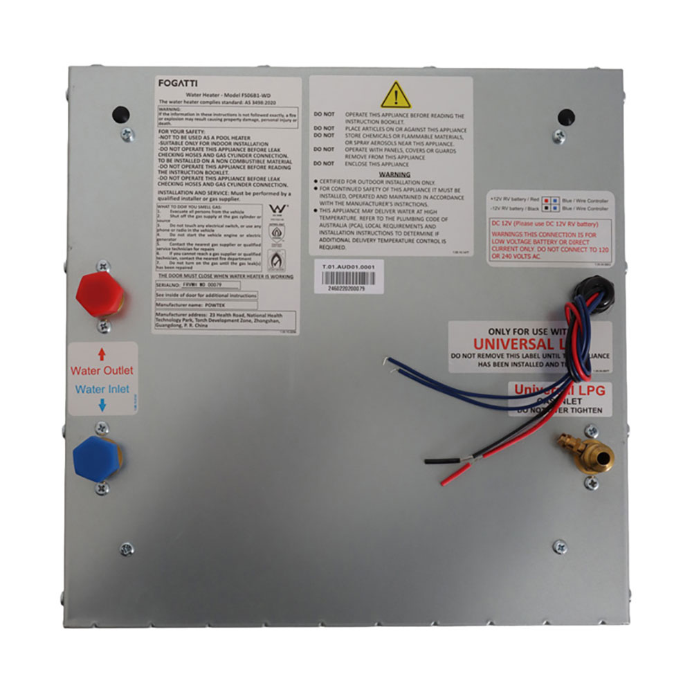 Fogatti InstaShower 6 RV Tankless Water Heater System White Door