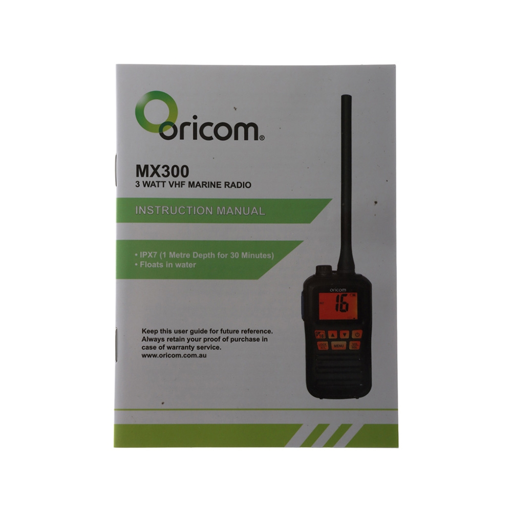 Oricom MX300 Waterproof Handheld VHF Marine Radio Black