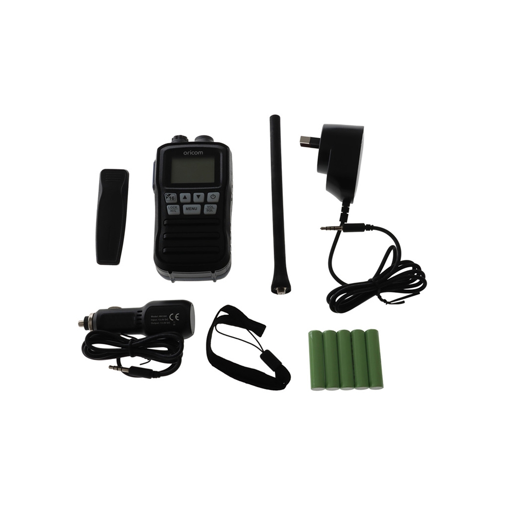 Oricom MX300 Waterproof Handheld VHF Marine Radio Black