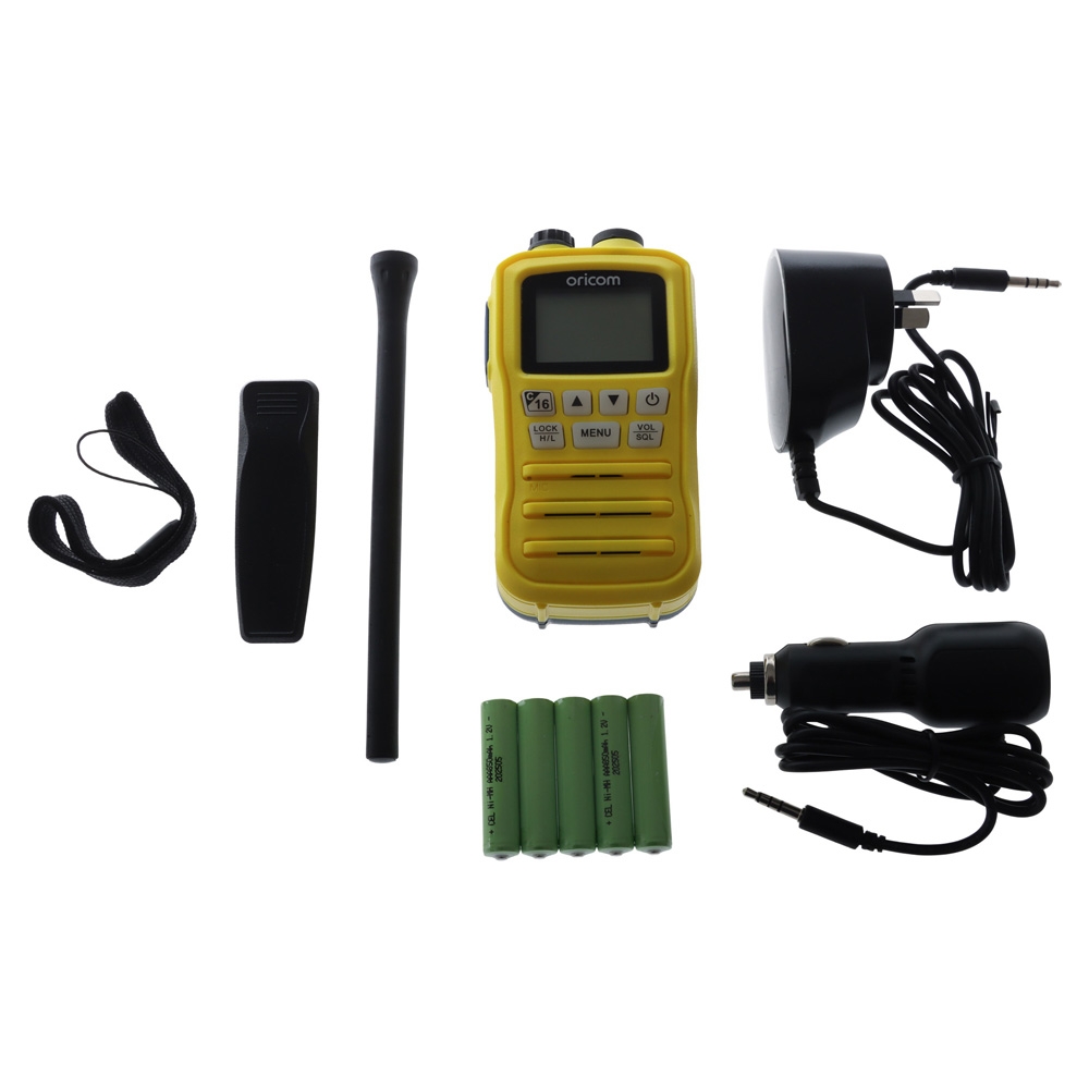 Oricom MX300 Waterproof Handheld VHF Marine Radio Yellow