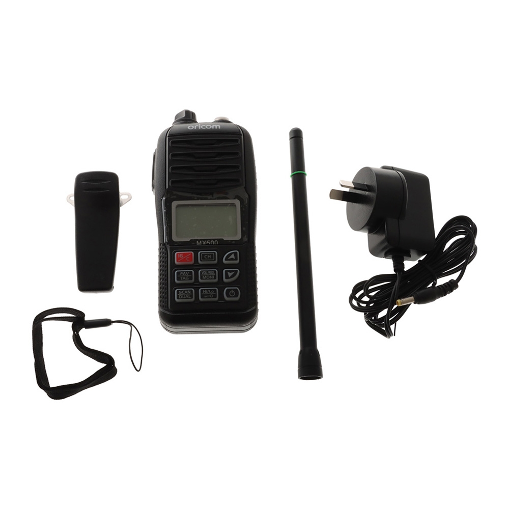 Oricom MX500 Waterproof Handheld VHF Marine Radio 5W Black