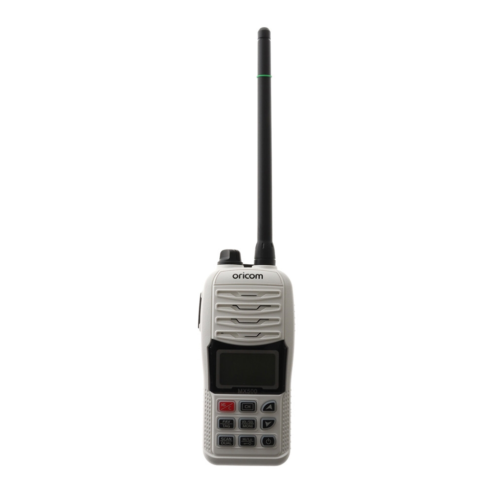 Oricom MX500 Waterproof Handheld VHF Marine Radio 5W White