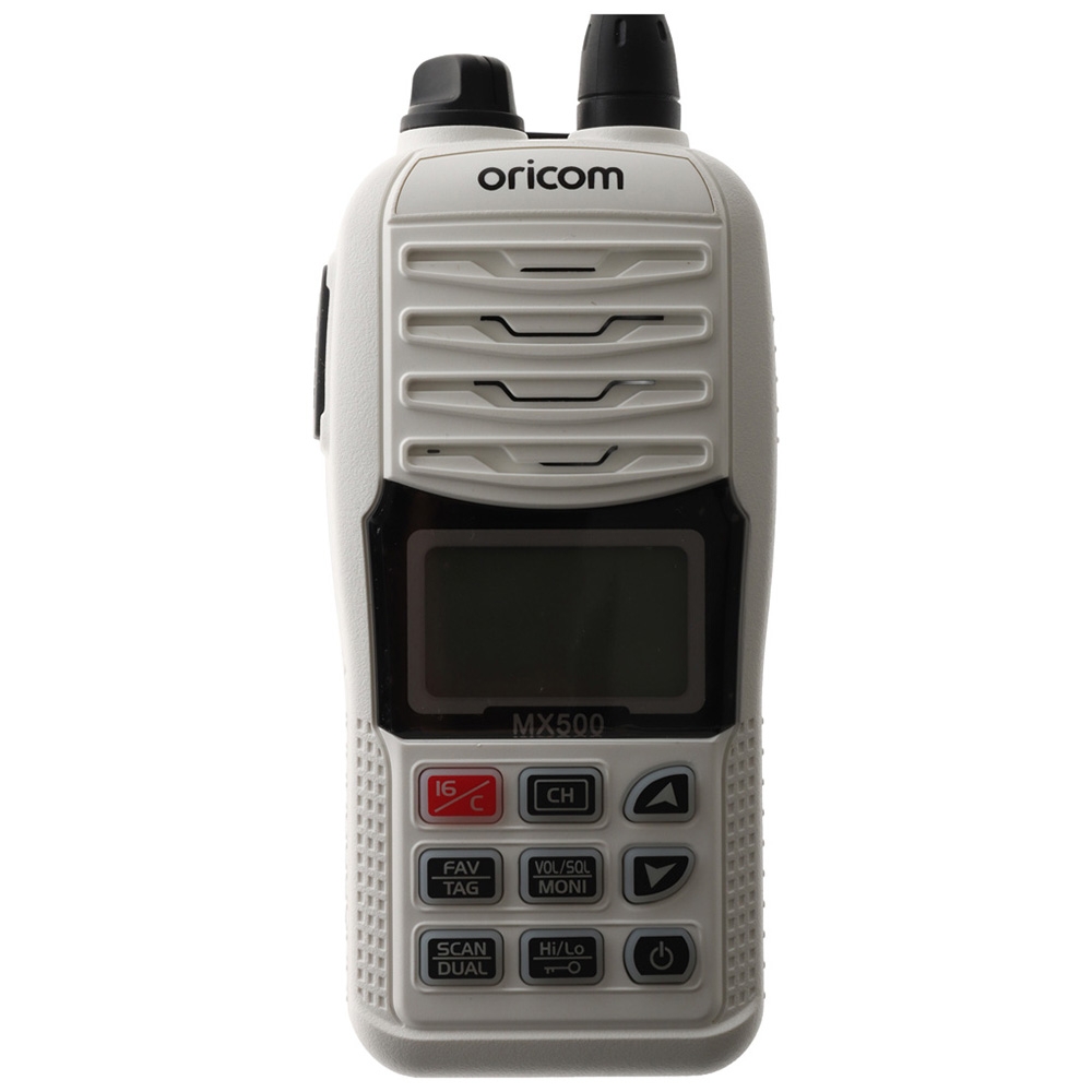 Oricom MX500 Waterproof Handheld VHF Marine Radio 5W White