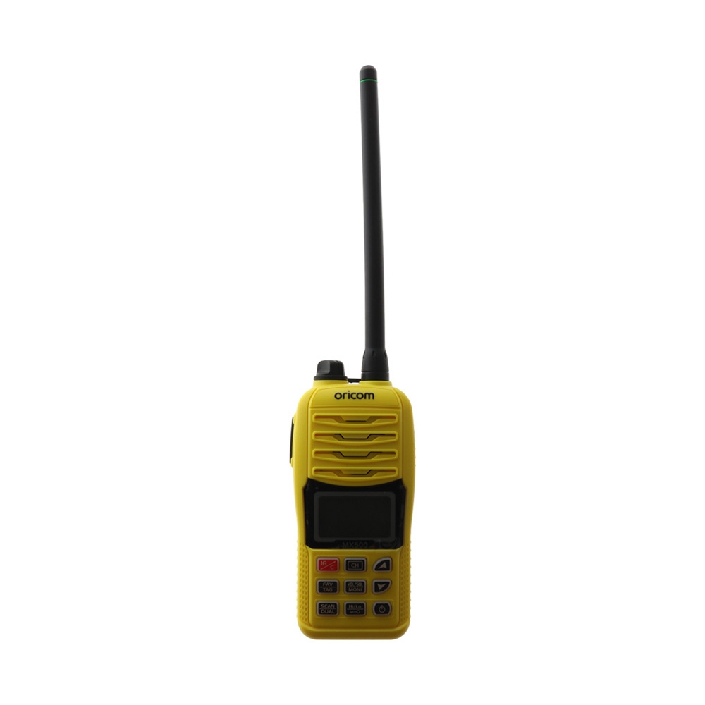 Oricom MX500 Waterproof Handheld VHF Marine Radio 5W Yellow