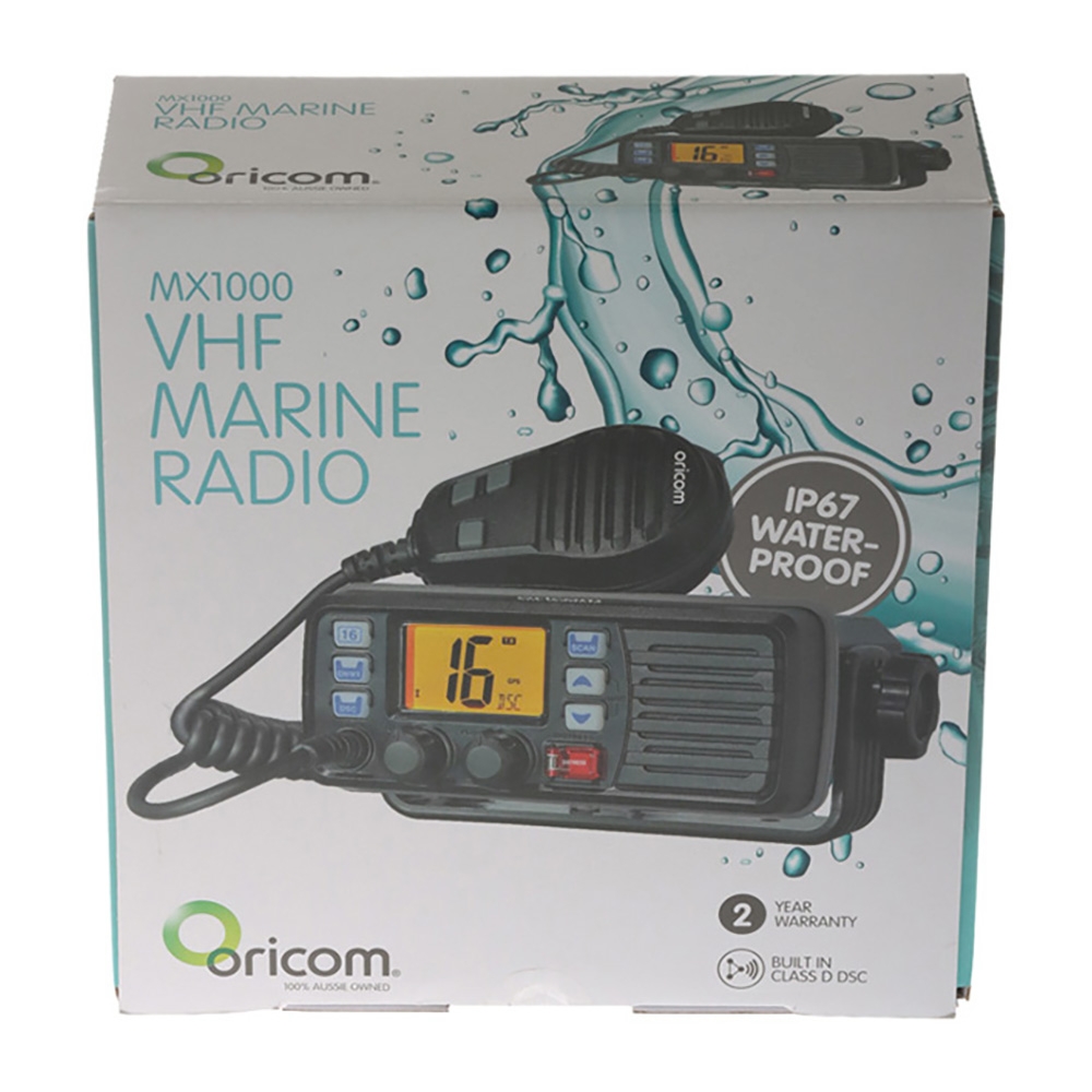 Oricom MX1000 Fixed Mount VHF Marine Radio with DSC 25W Black