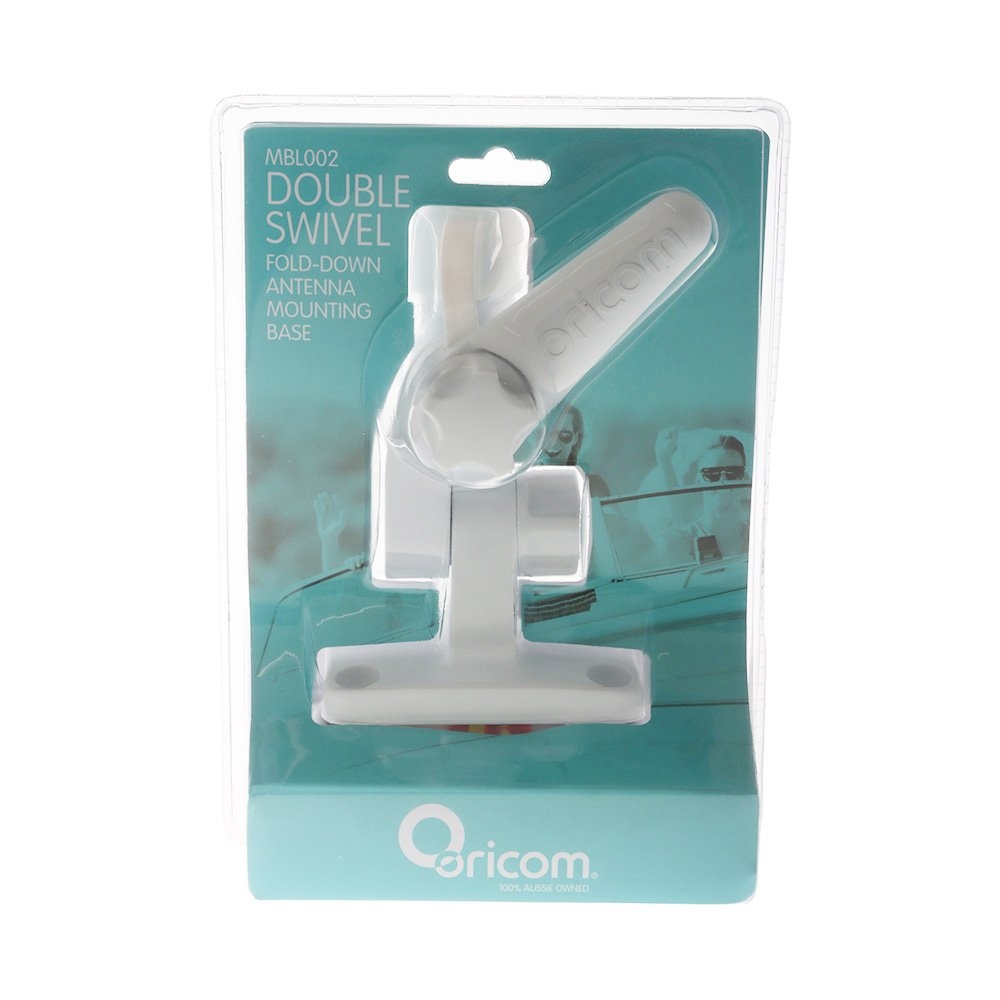 Oricom MDW18B AM/FM Marine Antenna with Double Swivel Fold-Down Base 1.8m