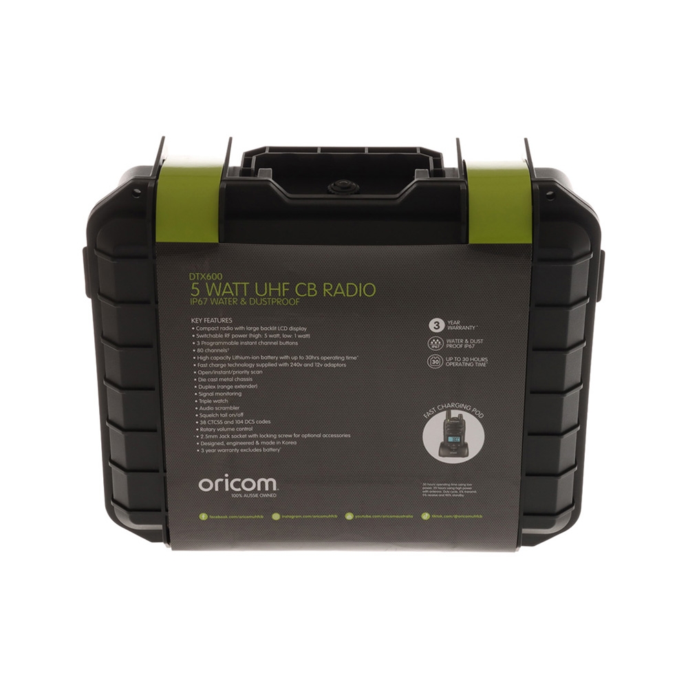 Oricom DTXTP600 Waterproof Handheld UHF CB Radio Trade Pack  5W