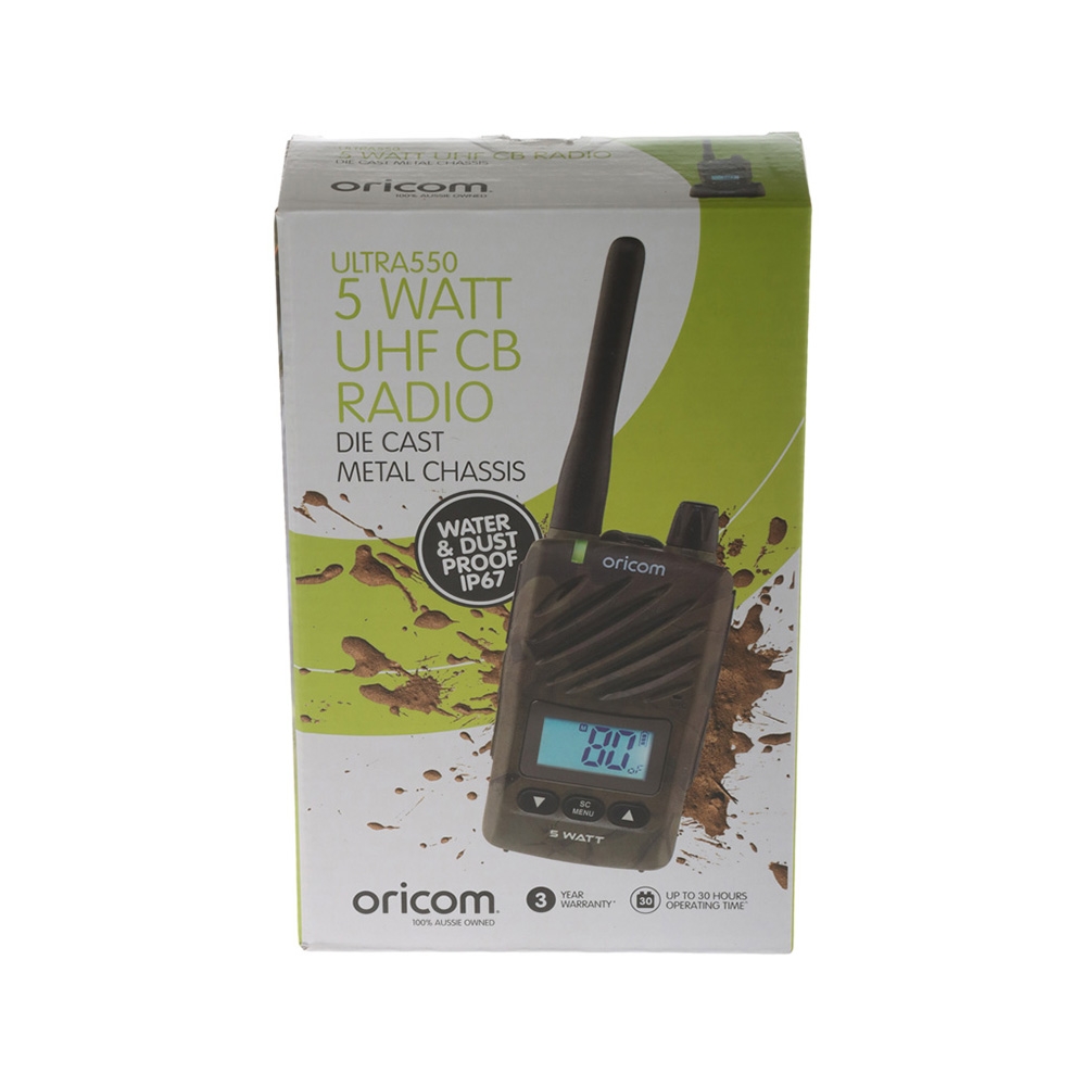 Oricom ULTRA550-1C Waterproof Handheld Land UHF CB Radio 5W