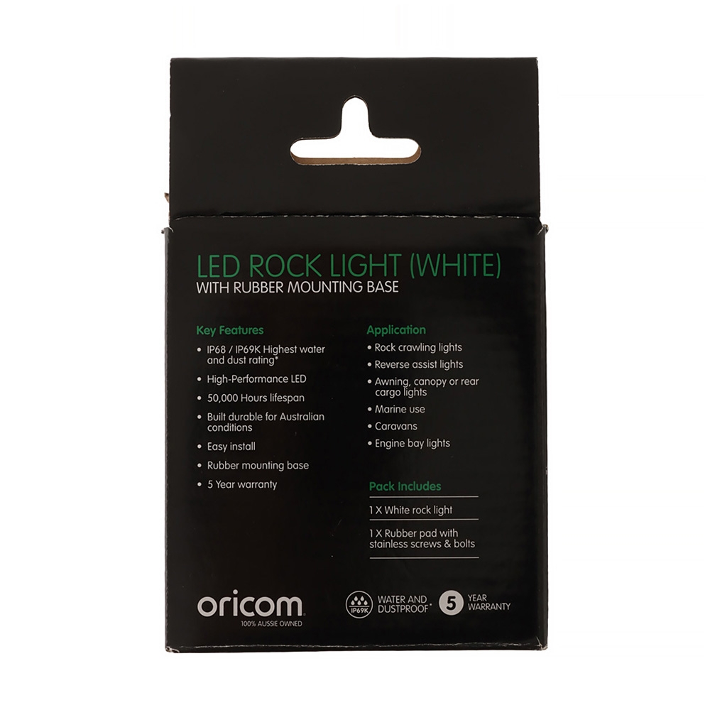 Oricom 4WD LED Rock Light 480LM White Qty 1