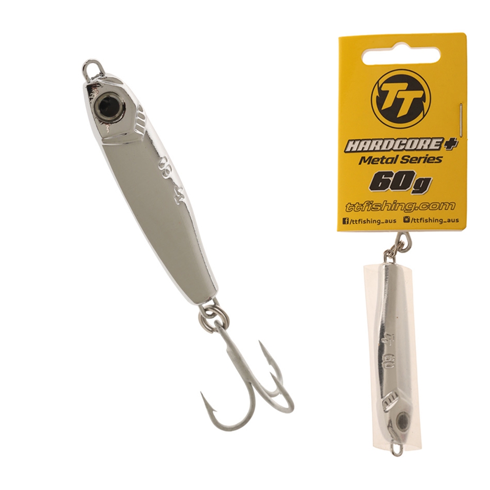 TT Lures Hard Core+ Metal Lure 60g Chrome