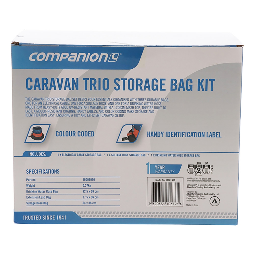 Companion Caravan Trio Storage Bag Kit
