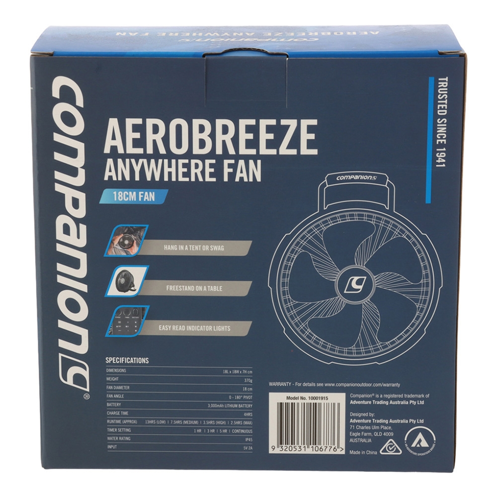 Companion Aerobreeze Anywhere Multi Fan 18cm