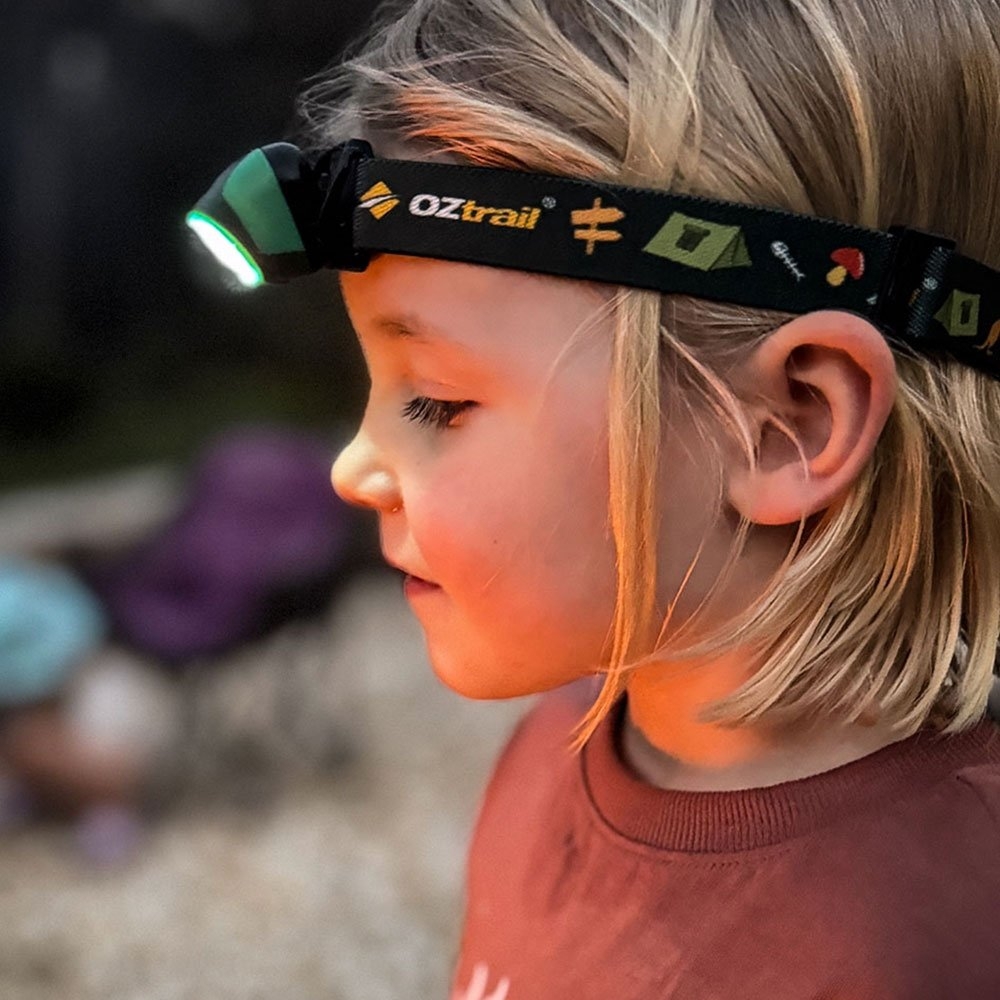 OZtrail Lumos Twinkle Kids Rechargeable Headlamp 80lm Green