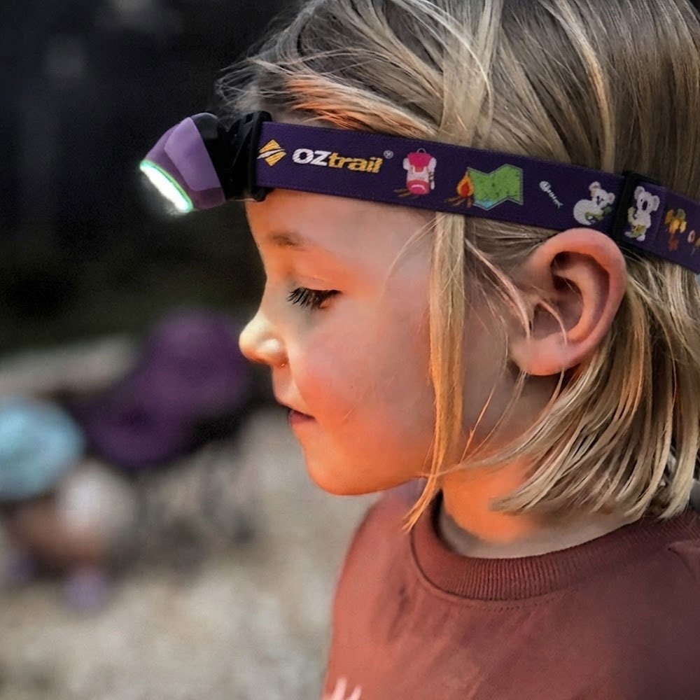 OZtrail Lumos Twinkle Kids Rechargeable Headlamp 80lm Purple