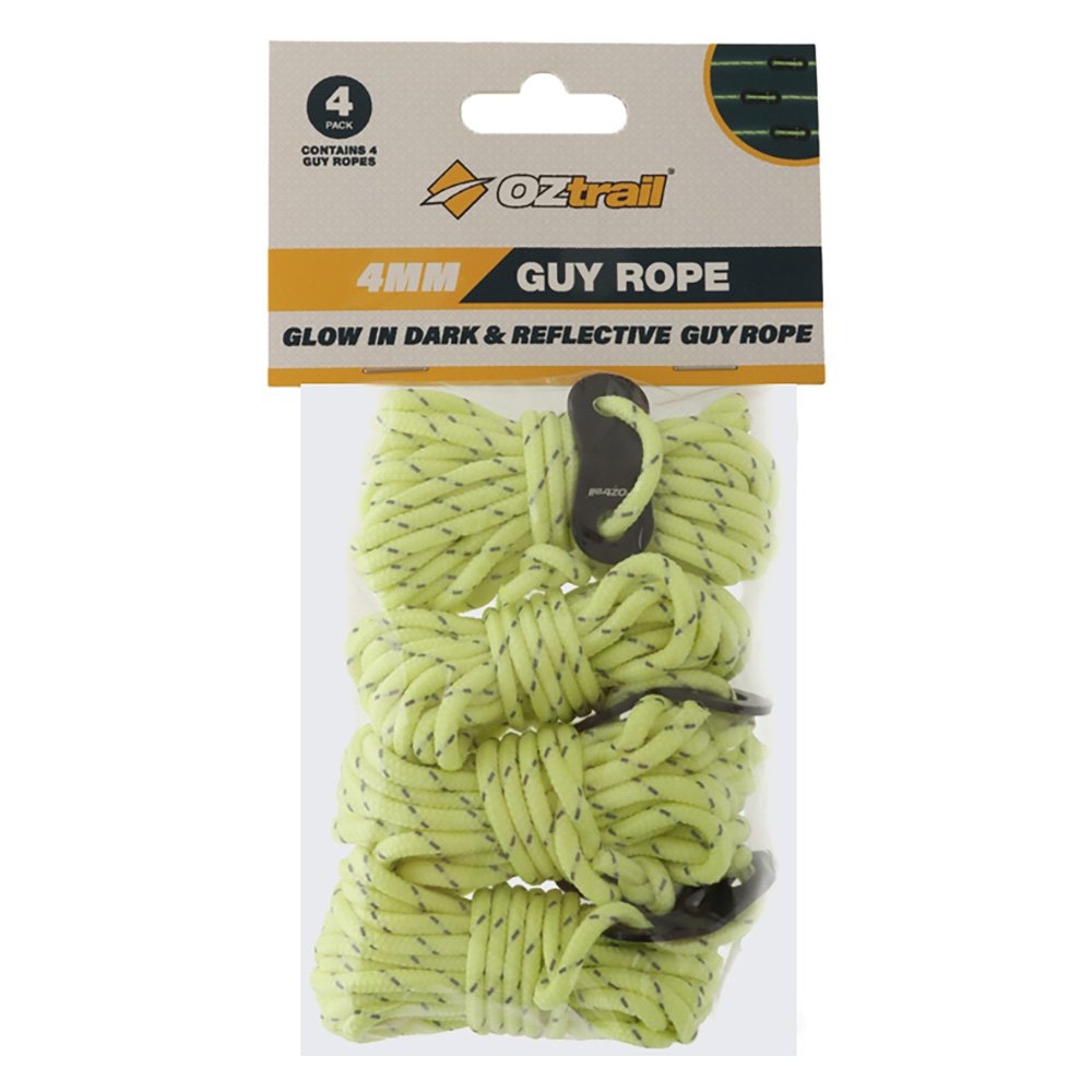 OZtrail Glow-in-the-Dark Guy Rope 4 Pack