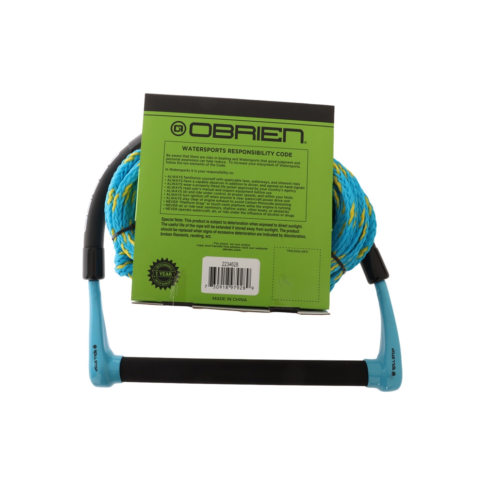 O'Brien Kneeboard Rope and Handle 70ft/21m Cyan/Yellow