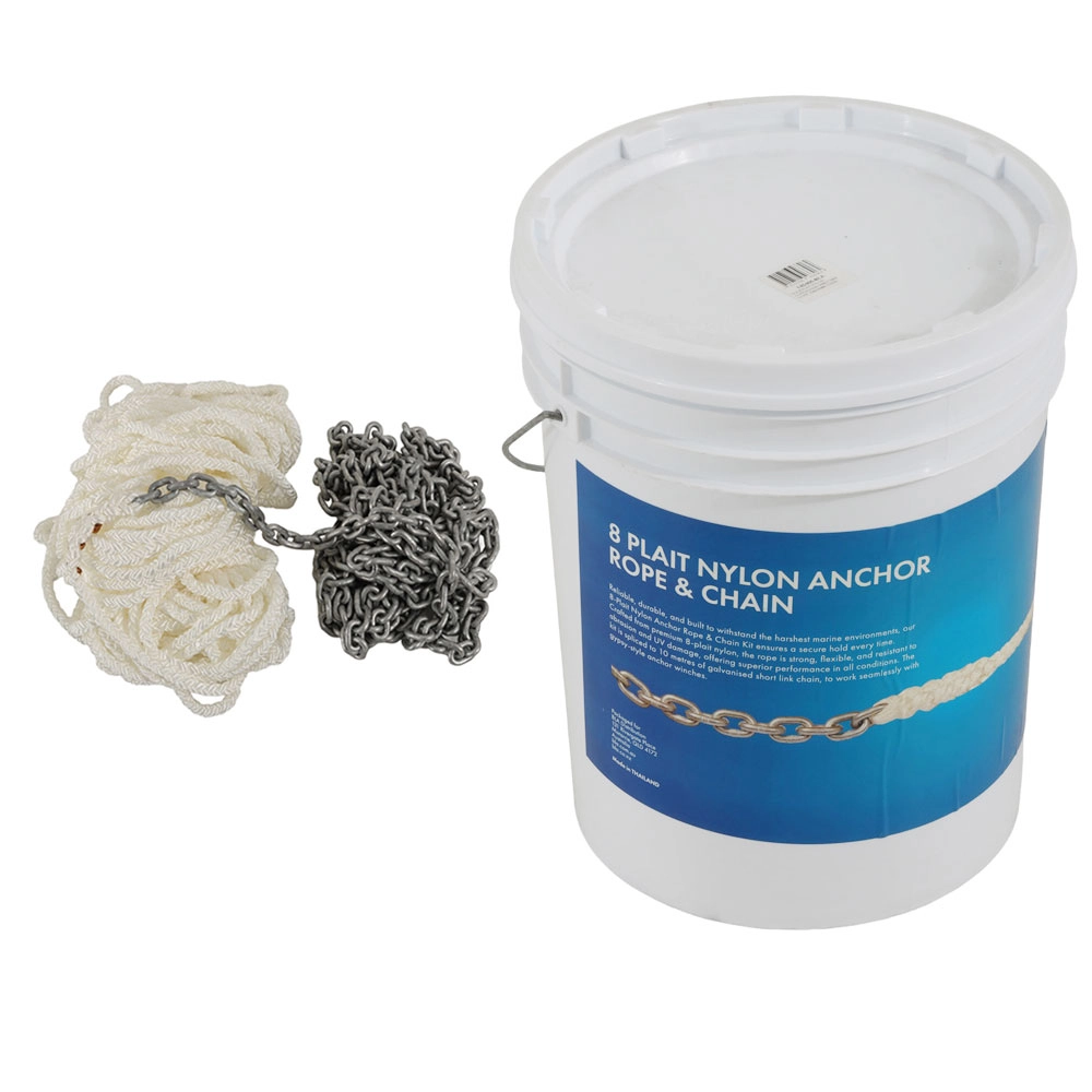 BLA 8-Plait Nylon Anchor Rope and Chain Kit 50mx12mm / 10mx8mm BLA 8-Plait Nylon Anchor Rope and Chain Kit 50mx12mm / 10mx8mm