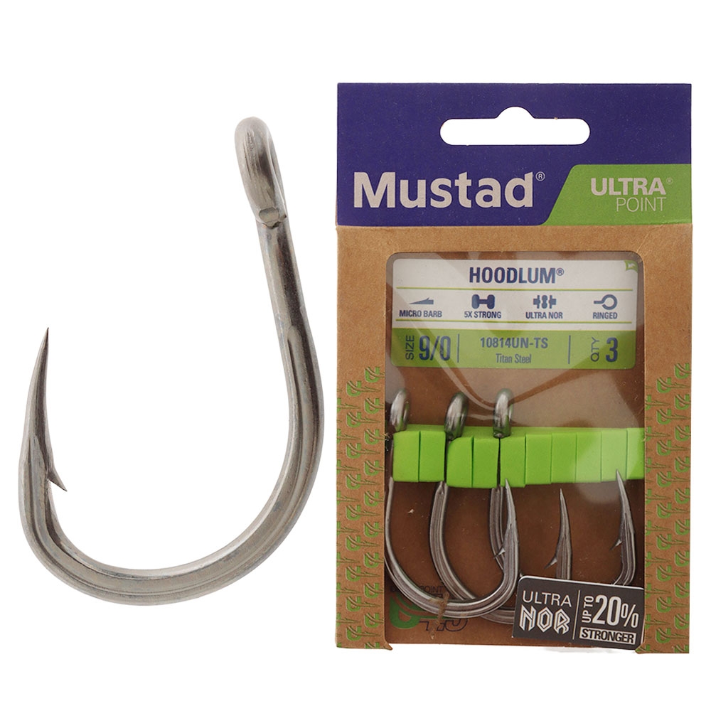 Mustad Hoodlum Live Bait J-Hook 9/0 Qty 3