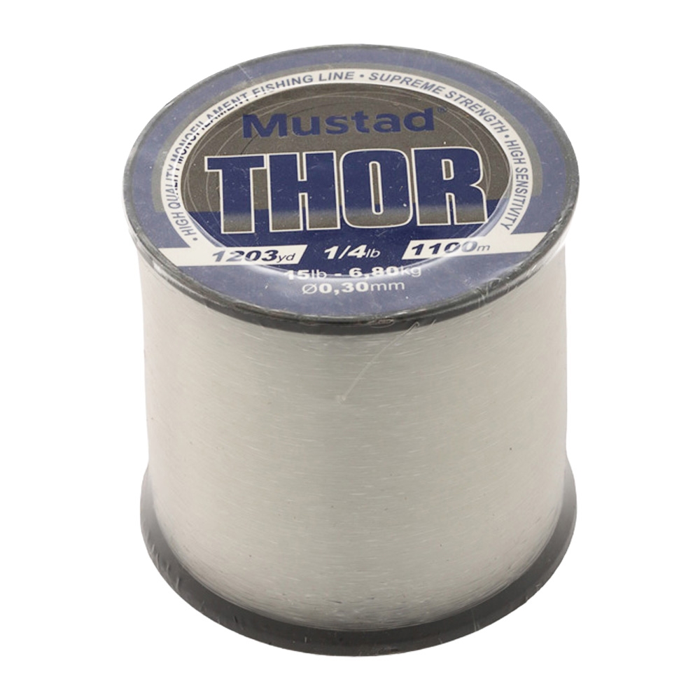Mustad Thor Monofilament Line Clear 1/4lb Spool 15lb 1100m 0.30mm
