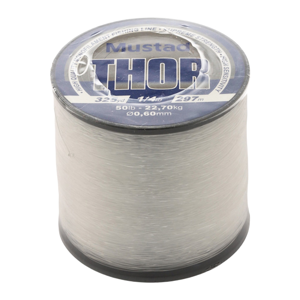 Mustad Thor Monofilament Line Clear 1/4lb Spool 50lb 297m 0.60mm