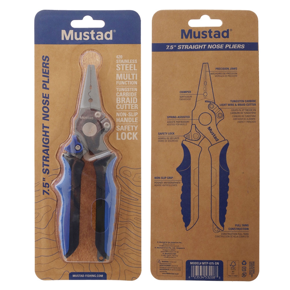 Mustad Straight Nose Pliers 7.5in