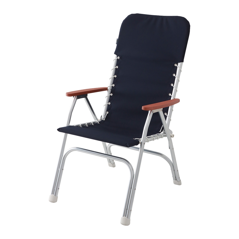 Oceansouth High Back Aluminium Deck Chair Navy Blue
