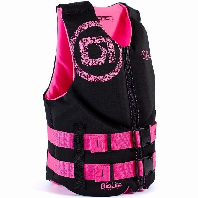 O'Brien Neoprene Junior Life Jacket Black/Pink Chest Size: 28-32in