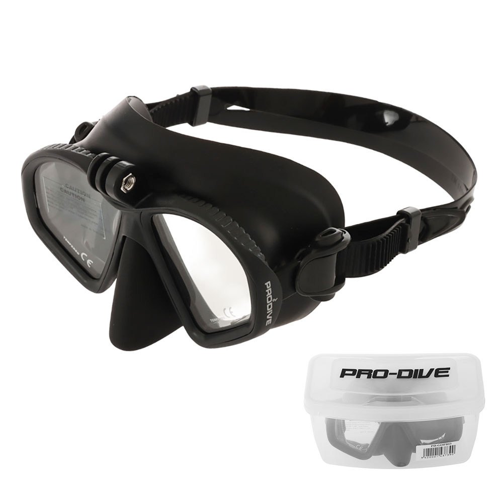 Pro-Dive Low Volume Double Silicone Adult Dive Mask with GoPro Mount