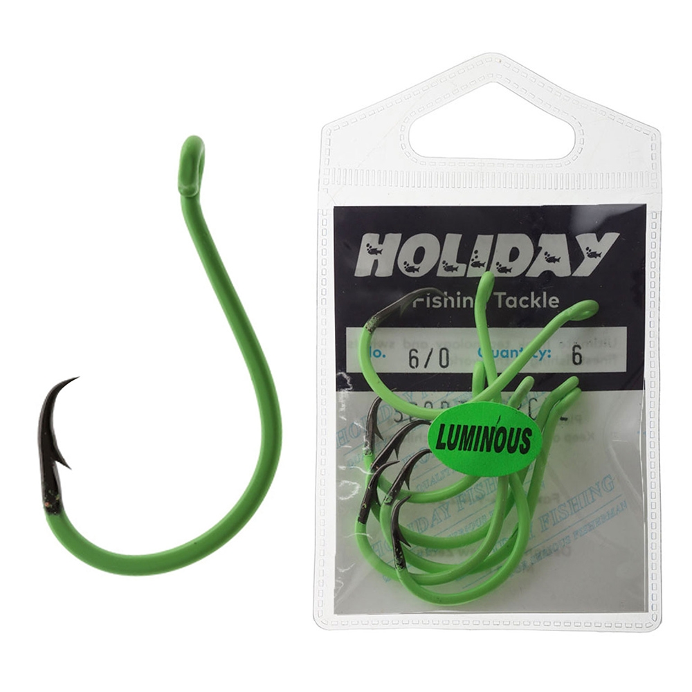 Holiday Sport Lumo Circle Hook 6/0 Qty 6 - Soft Pack