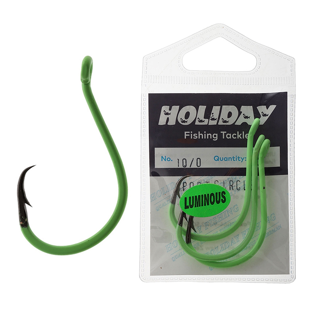 Holiday Sport Lumo Circle Hook 10/0 Qty 3 - Soft Pack