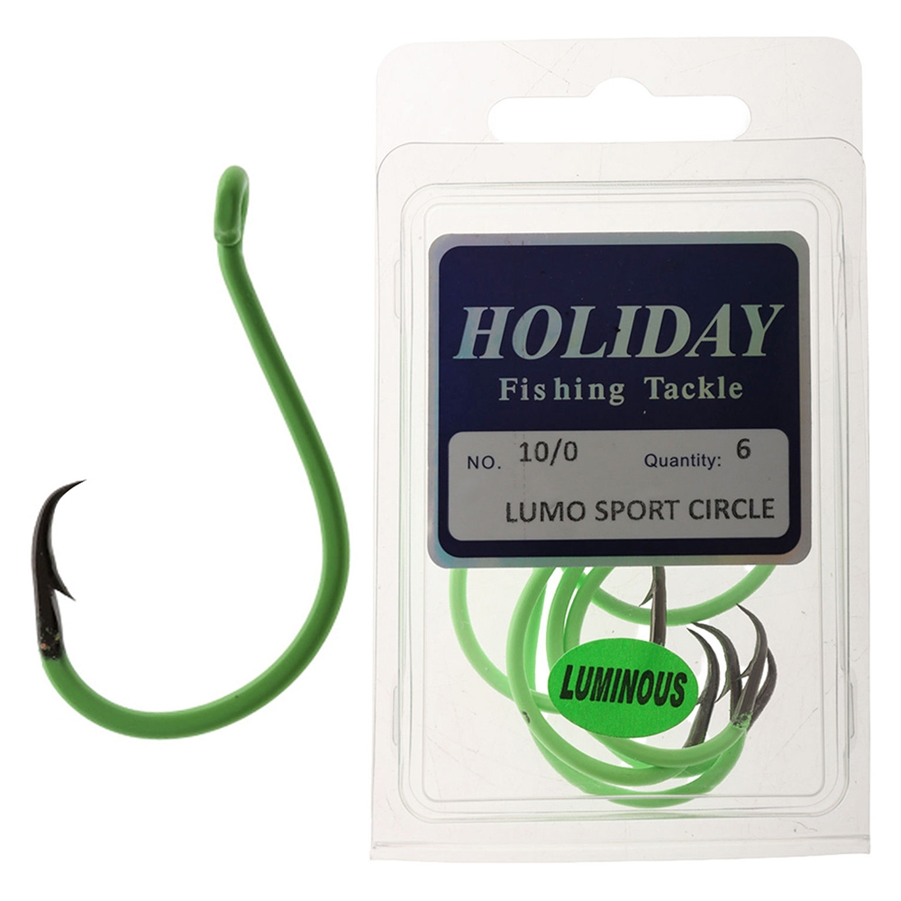 Holiday Sport Lumo Circle Hook 10/0 Qty 6 - Hard Pack