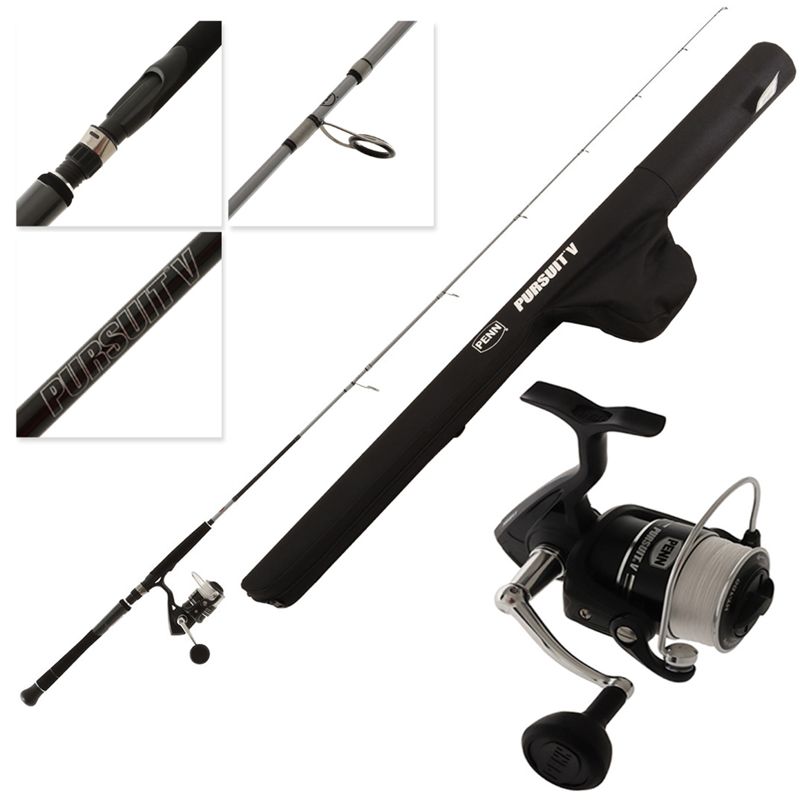 PENN Pursuit V 4000 Travel Boat Combo with 30lb Braid 6ft 8-15kg 2pc