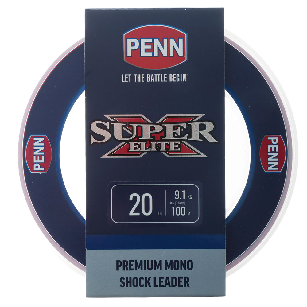 PENN Super X Elite Mono Shock Leader Trace Clear 100m 20lb 0.37mm