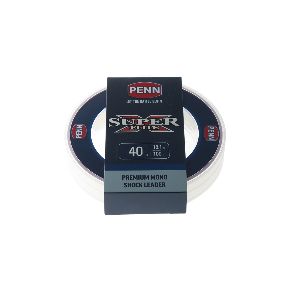 PENN Super X Elite Shock Mono Leader Clear 100m 40lb 0.55mm