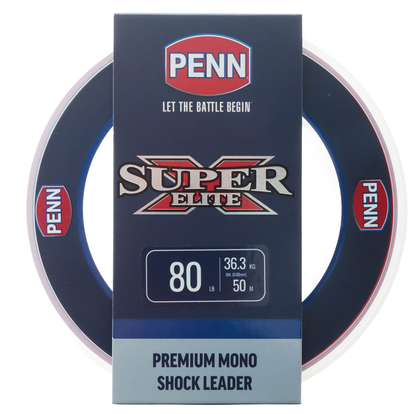 PENN Super X Elite Mono Shock Leader Trace Clear 50m 80lb 0.80mm