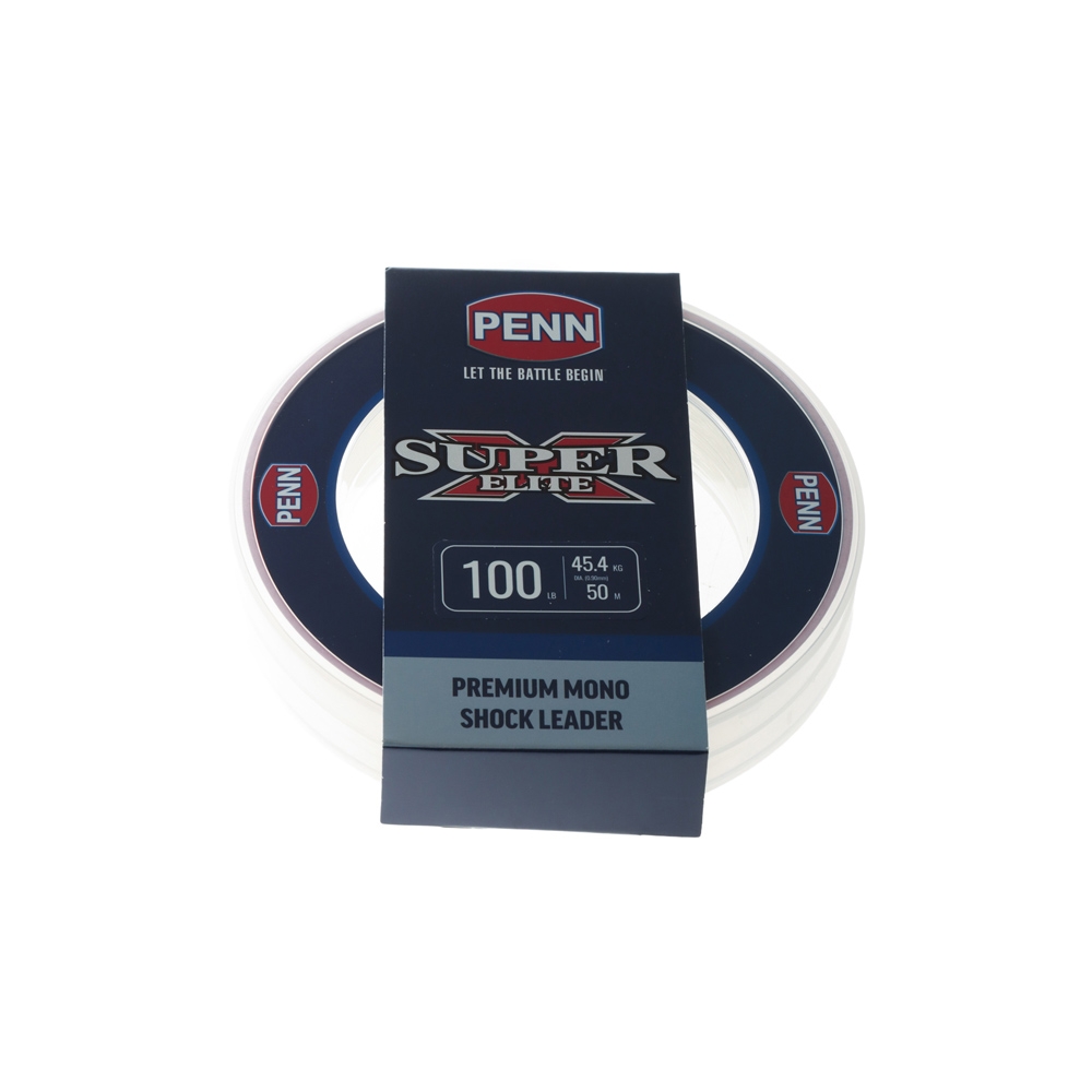 PENN Super X Elite Shock Mono Leader Clear 50m 100lb 0.90mm