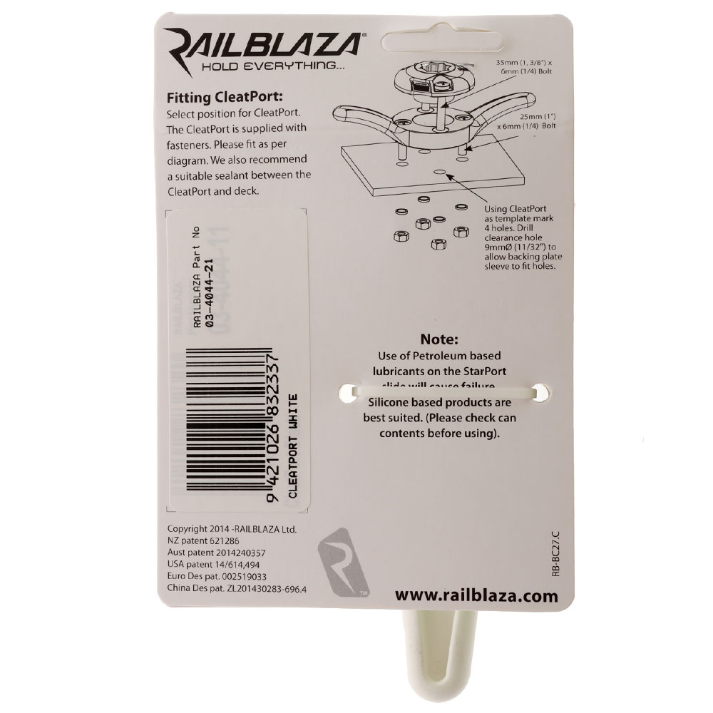 RAILBLAZA CleatPort White