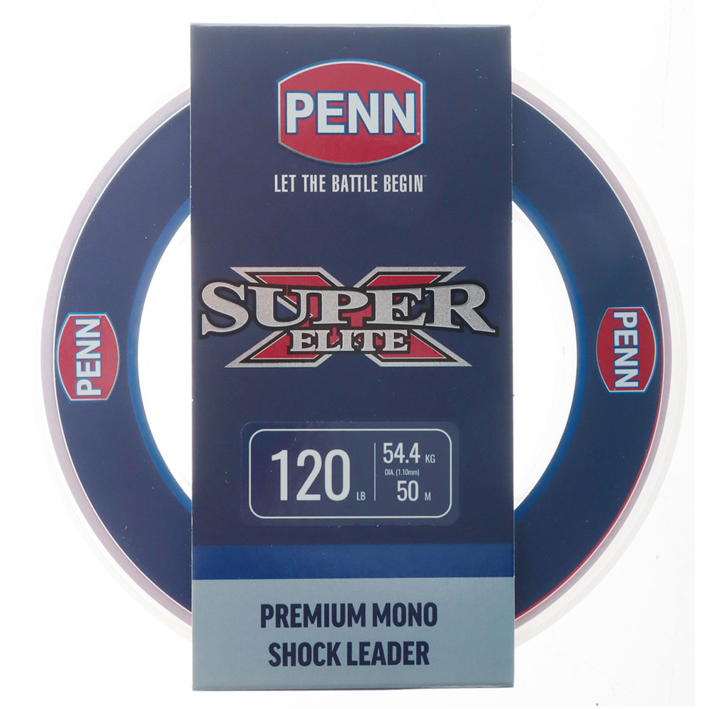 PENN Super X Elite Mono Shock Leader Trace Clear 50m 120lb 1mm
