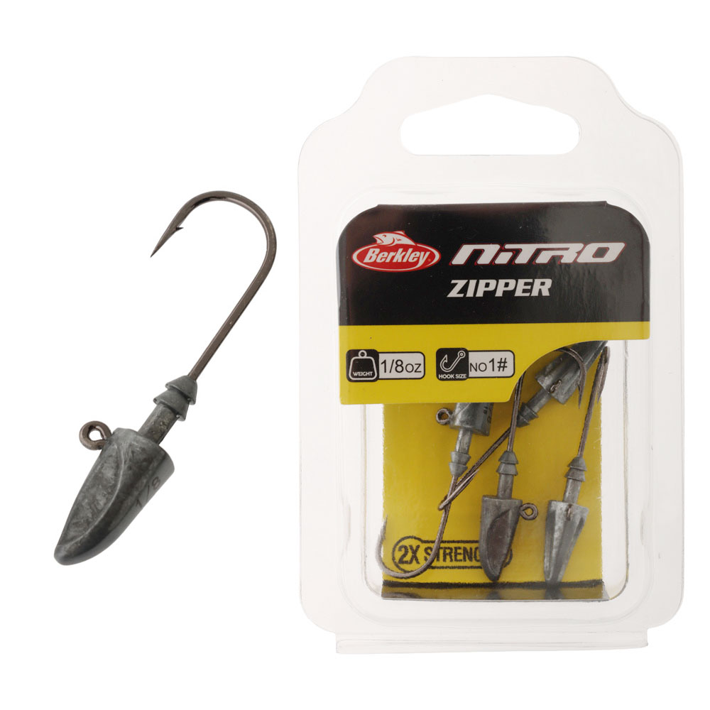 Berkley Nitro Zipper Jig Head 1/8oz No. 1 Qty 4