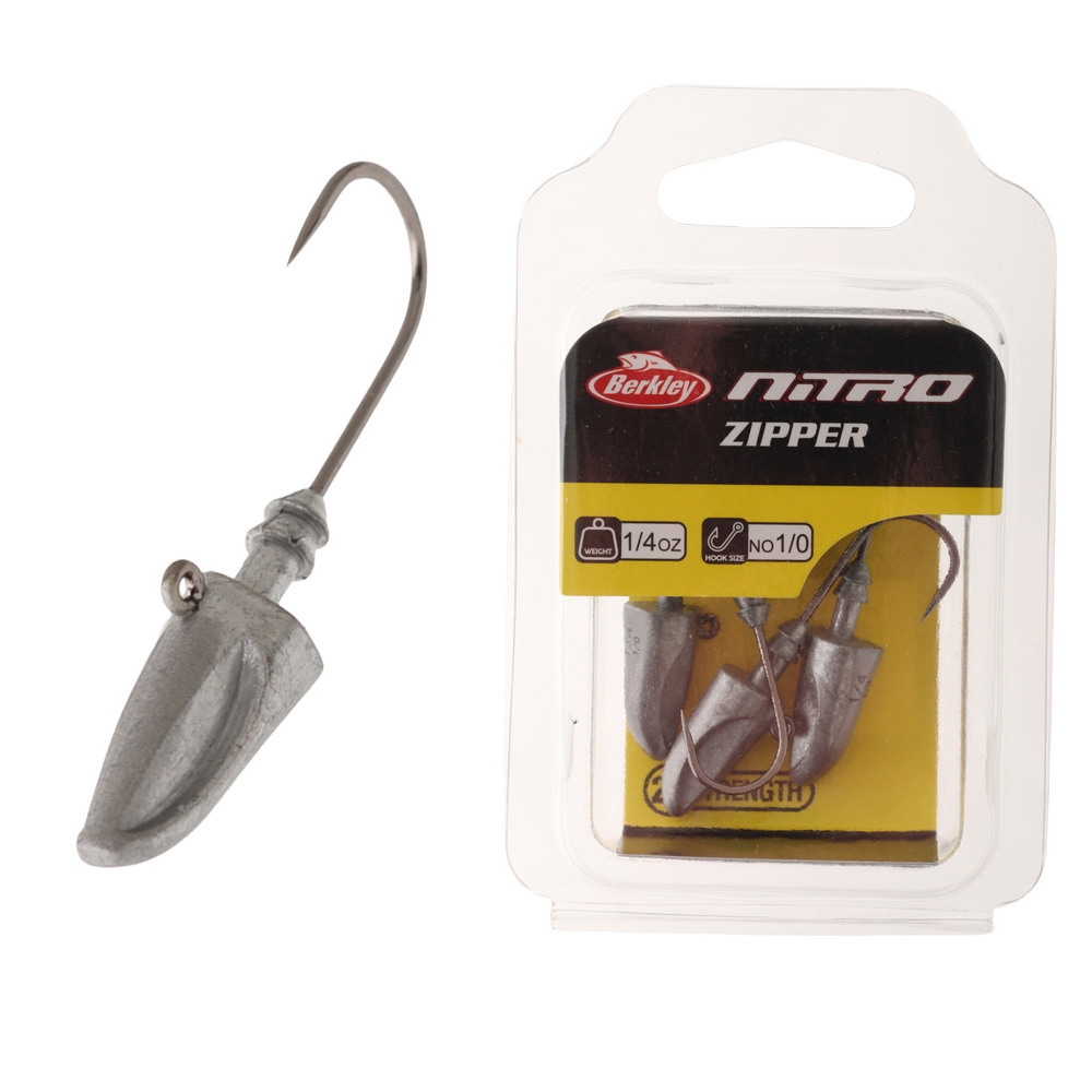 Berkley Nitro Zipper Jig Head 1/4oz 1/0 Qty 4
