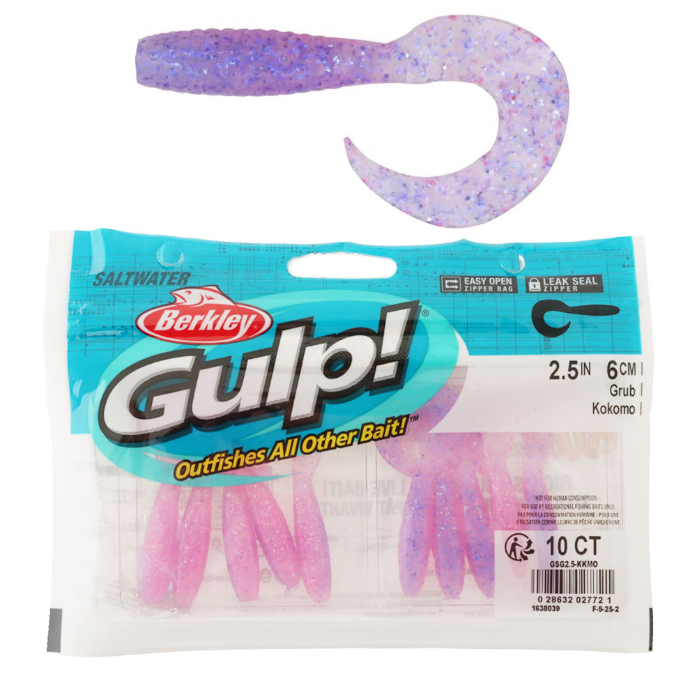 Berkley Gulp Grub Saltwater Soft Bait 2.5in / 6cm Kokomo