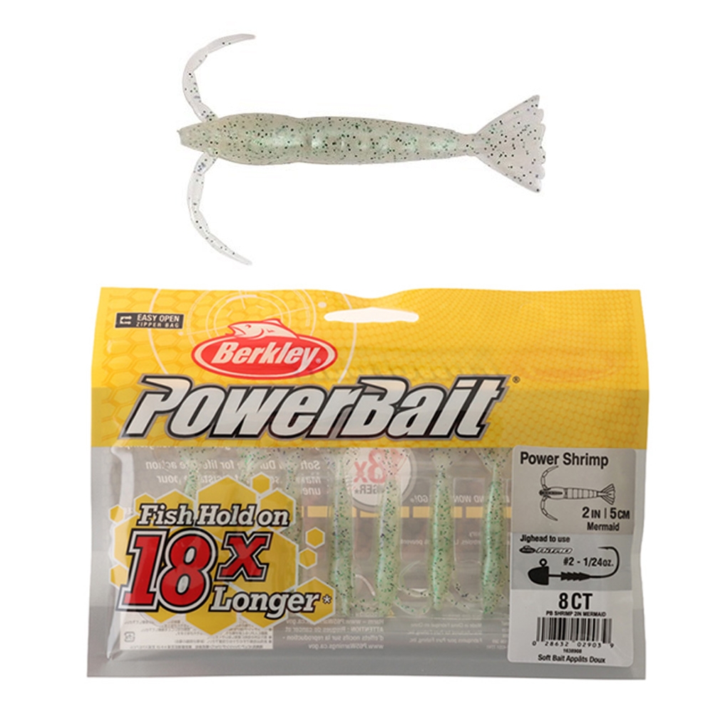 Berkley PowerBait Original Shrimp Soft Bait 2in / 5cm Qty 8 Mermaid