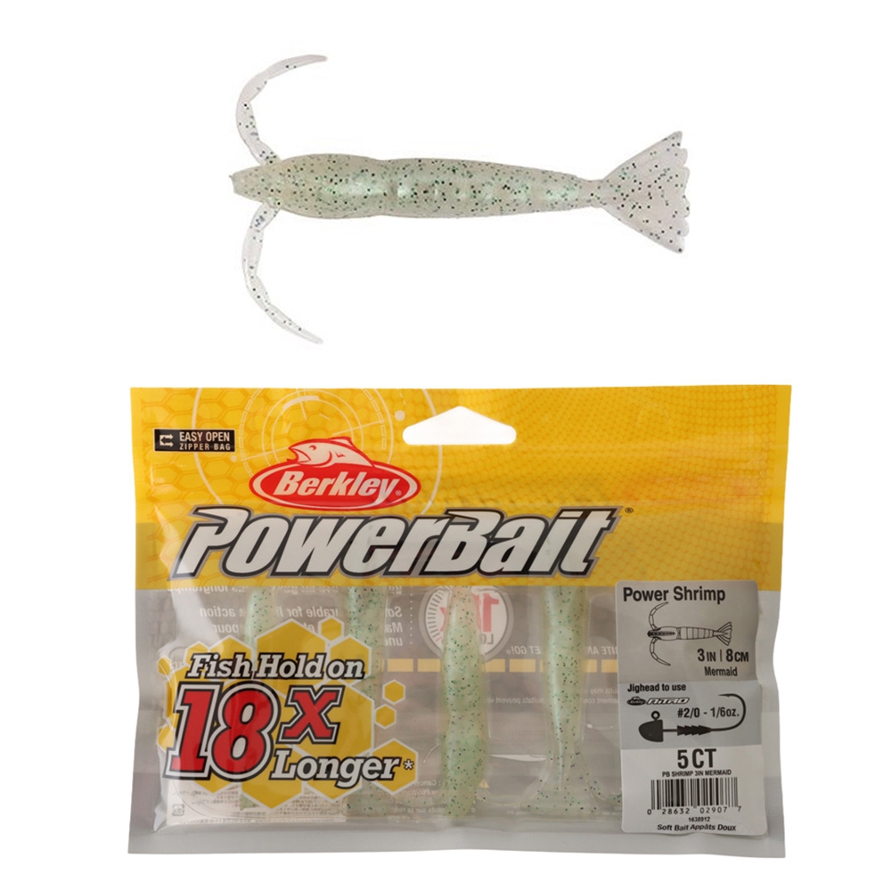 Berkley PowerBait Original Shrimp Soft Bait 3in / 8cm Qty 5 Mermaid